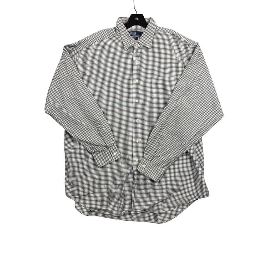 Polo Ralph Lauren Kindred Mens XL Button Down Shirt Navy White Micro Check